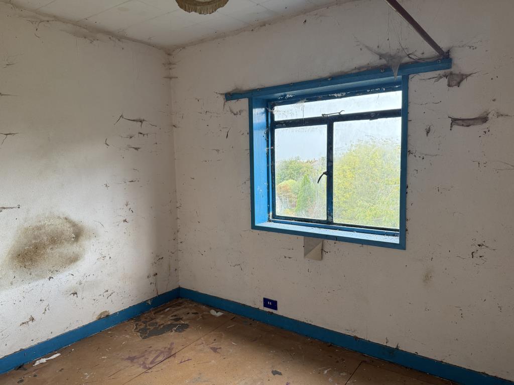 Lot: 113 - FOUR-BEDROOM DETACHED HOUSE ON PLOT OF 0.37 ACRES FOR IMPROVEMENT OR REDEVELOPMENT - Bedroom four with view over garden